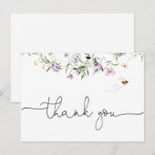 Carte de remerciements Fleur sauvage délicat (Devant / Derrière)