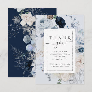 Carte De Remerciements Fleur sauvage d'hiver Elegant Baby shower Boho