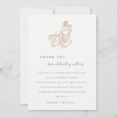 Carte De Remerciements Fleur sauvage d'or Blush Krishna Mariage indien (Devant)