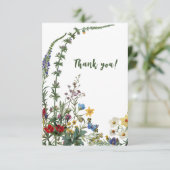 Carte de remerciements fleur sauvage et enveloppe (Debout devant)