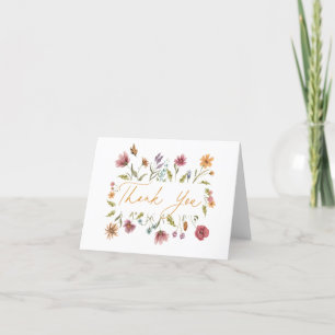 Carte De Remerciements Fleur sauvage Floral Baby shower ou anniversaire M