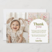 Carte De Remerciements Fleur sauvage Floral Garden Girl Anniversaire Phot (Devant)