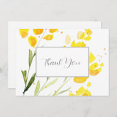 Carte De Remerciements Fleur sauvage jaune (Devant / Derrière)