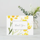 Carte De Remerciements Fleur sauvage jaune (Debout devant)