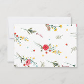 Carte De Remerciements Fleur sauvage jaune rouge (Dos)