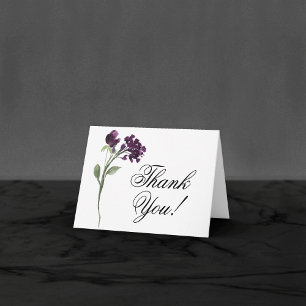 Carte De Remerciements Fleur sauvage   Mariage de fleurs de Bohême violet