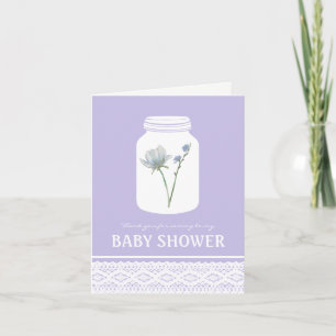 Carte De Remerciements Fleur sauvage Mason Jar & dentelle Baby shower Mer