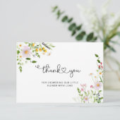 Carte de remerciements fleur sauvage minimaliste (Debout devant)