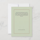 Carte De Remerciements Fleur sauvage moderne Sage vert Mariage (Dos)