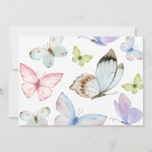 Carte De Remerciements Fleur sauvage papillon fête d'anniversaire (Dos)