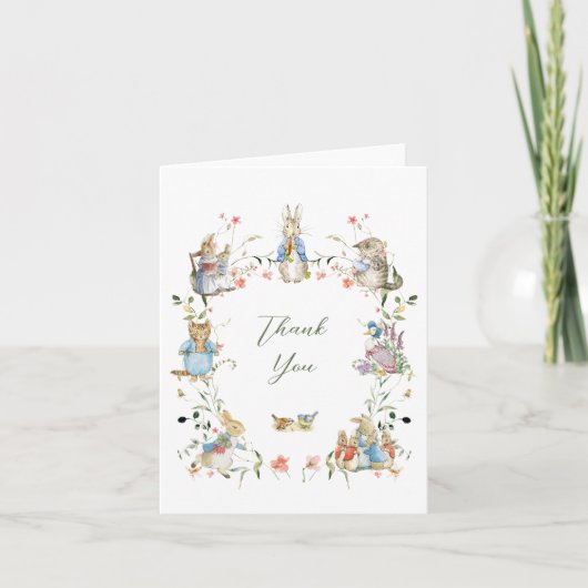 Carte De Remerciements Fleur sauvage Peter le lapin Anniversaire (Devant)