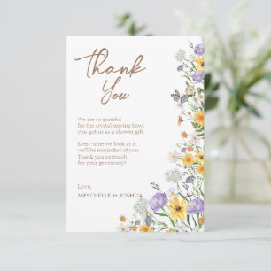 Carte De Remerciements Fleur sauvage printanière colorée, fleurs de jardi