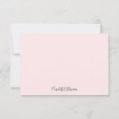 Carte De Remerciements Fleur Sauvage Rose Pâle (Dos)