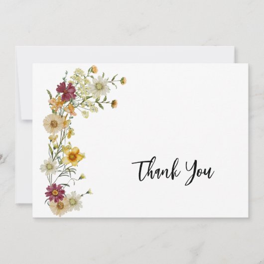 Carte De Remerciements Fleur sauvage Rustic Boho (Devant)