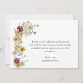 Carte De Remerciements Fleur sauvage Rustic Boho (Dos)