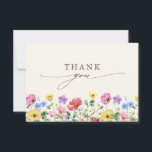 Carte De Remerciements Fleur sauvage Rustic Chic Boho Mariage campagnard<br><div class="desc">Célébrez votre histoire d'amour avec cet élégant carte de remerciements de photo à fleurs florales avec un design de fleurs sauvages de couleur d'eau et un script de calligraphie moderne. Parfait pour un mariage de jardin, une cérémonie en plein air ou une célébration boho rustique, ce design mêle des éléments...</div>