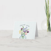 Carte De Remerciements Fleur sauvage rustique Mason Jar Baby Boy Douche (Devant)