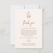 Carte De Remerciements Fleur sauvage rustique Terracotta Boho Mariage (Devant)