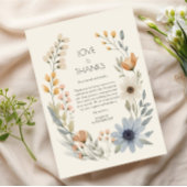 Carte De Remerciements Fleur sauvage rustique Wreath Garden Mariage