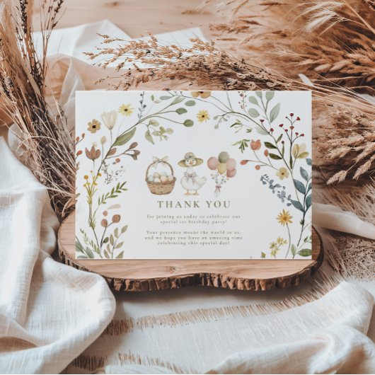 Carte De Remerciements Fleur sauvage Silly Goose 1er anniversaire