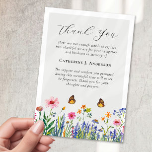 Carte De Remerciements Fleur sauvage Sympathy funérailles