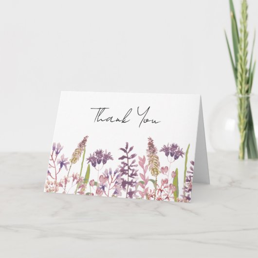 Carte De Remerciements Fleur sauvage vide à l'intérieur (Devant)