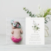 Carte De Remerciements Fleur sauvage violet Photo Parrain Proposition Inv (Debout devant)