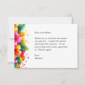 Carte De Remerciements Fleur tropicale aquarelle hawaïenne (Dos)