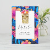 Carte De Remerciements Fleur tropicale d'été (Debout devant)