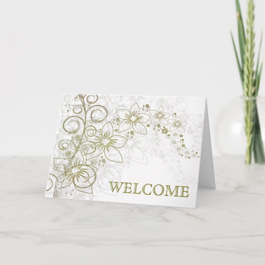 Carte De Remerciements Fleur verte bienvenue (Devant)