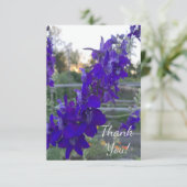 Carte De Remerciements Fleur violette au coucher du soleil (Debout devant)