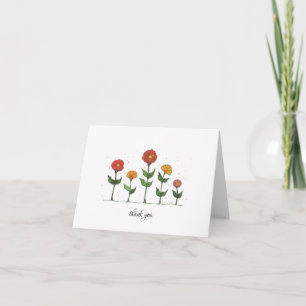 Carte de remerciements - Fleur Zinnia