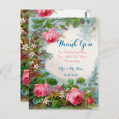 Carte de remerciements fleurie mignonne (Devant / Derrière)