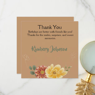 Carte De Remerciements Fleurir & Célébrer Fleurs Anniversaire