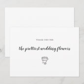 Carte De Remerciements Fleuriste des fleurs de mariage (Devant / Derrière)