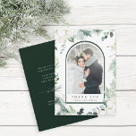 Carte De Remerciements Fleurs à feuillage persistant et coton Élégante ph<br><div class="desc">Ce carte de remerciements est orné d'une végétation hivernale peinte à la main,  de fleurs de coton avec arche. Pour une personnalisation plus avancée de cette conception,  cliquez sur le lien "customiser plus loin". Des articles correspondants sont également disponibles.</div>