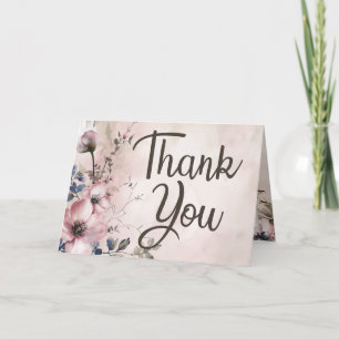 Carte De Remerciements Fleurs à l'aquarelle Vierge