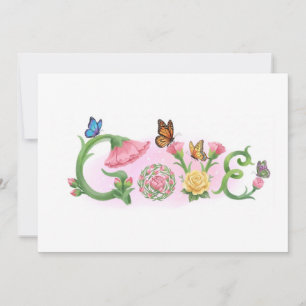 Carte De Remerciements Fleurs Amour