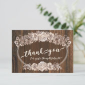 Carte De Remerciements Fleurs Aquarelle Rustique (Debout devant)