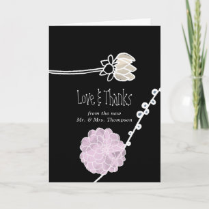 Carte De Remerciements Fleurs aquarelles modernes Mariage Photo