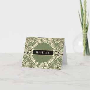 Carte De Remerciements Fleurs Art Nouveau Frontière Florale Entièrement m