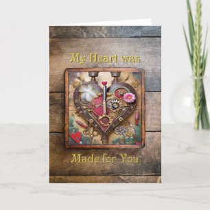 Carte De Remerciements Fleurs au rouge à lèvres série Steampunk coeur