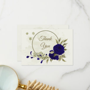 Carte De Remerciements Fleurs beiges royales mariage botanique