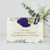 Carte De Remerciements Fleurs beiges royales mariage botanique (Debout devant)