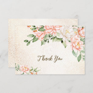 Carte De Remerciements Fleurs blanches à l'aquarelle de fête élégante