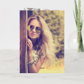 Carte De Remerciements Fleurs blanches eucalyptus vert photo anniversaire (Dos)