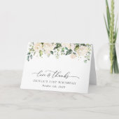 Carte De Remerciements Fleurs blanches, Fleurs de crème, Boho, Anniversai (Devant)