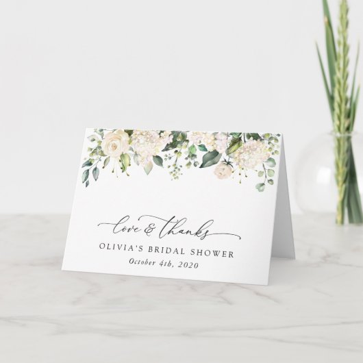 Carte De Remerciements Fleurs blanches, Fleurs de crème, Boho, Fête des m (Devant)