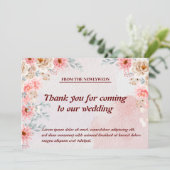 Carte De Remerciements Fleurs blanches & Gratitude : Chic Rose Floral Mer (Debout devant)