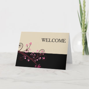 Carte De Remerciements Fleurs blanches noires Brown Branche mignonne Bien